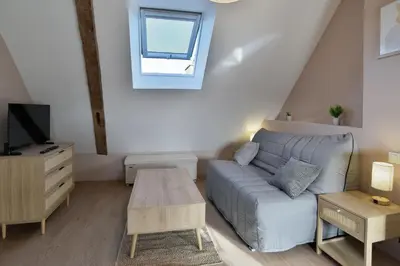 Télévision ou salle de divertissement dans l'établissement Les Trois Rois 5 - Centre Avranches