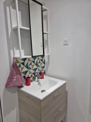 Salle de bains dans l'établissement Le break en nord Cotentin