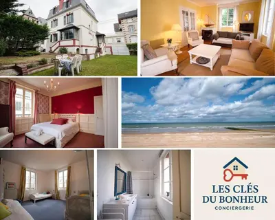 Un ou plusieurs lits dans un hébergement de l'établissement La Frendah - Maison familiale à Cabourg - 12 personnes - Plage à 50 m - Jardin