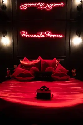 Coin salon dans l'établissement Romantic Rooms Granville