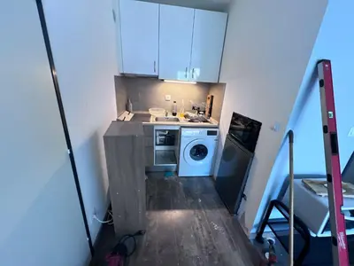 Cuisine ou kitchenette dans l'établissement Appartement Cabourg
