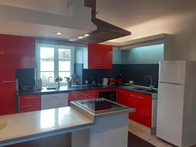 Cuisine ou kitchenette dans l'établissement gite chocolat
