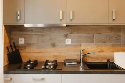 Cuisine ou kitchenette dans l'établissement Parenthèse Iodée