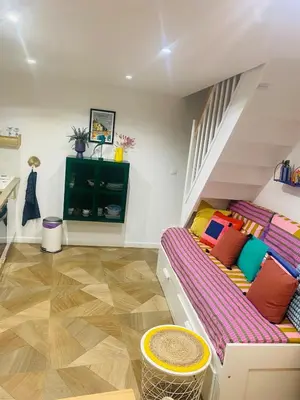 Coin salon dans l'établissement Duplex house with small terrace