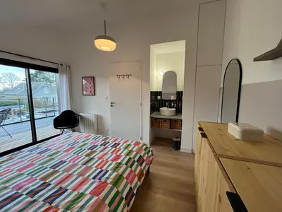 Cuisine ou kitchenette dans l'établissement villa carolles