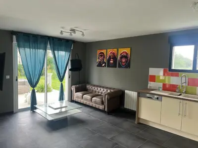 Coin salon dans l'établissement Normandy lodges