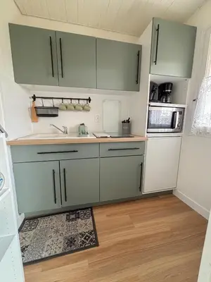 Cuisine ou kitchenette dans l'établissement Cabourg bel appartement proche de la plage