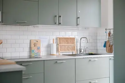 Cuisine ou kitchenette dans l'établissement L'Albatros - Maison de vacances