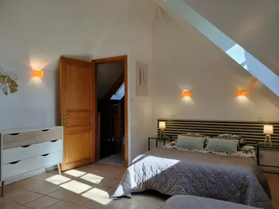 Un ou plusieurs lits dans un hébergement de l'établissement Gîte Le Douaire 6 personnes