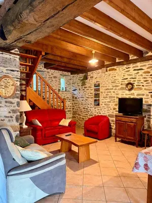 Coin salon dans l'établissement La Bergerie - Le Grand Gîte - Surtainville