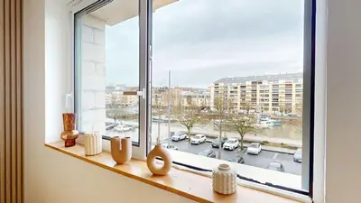 Vue générale sur Caen ou vue de la ville depuis l'appartement
