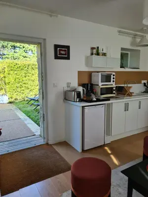 Cuisine ou kitchenette dans l'établissement Gite d'Aure sur mer