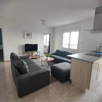 Coin salon dans l'établissement Le petit Breizh 3 entre Mt St Michel et Saint Malo 4personnes 1bébé