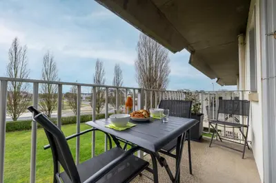 Balcon ou terrasse dans l'établissement Le Ptit Charmant - 1km de la Plage