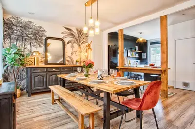 Cuisine ou kitchenette dans l'établissement L'échappée du Cotentin