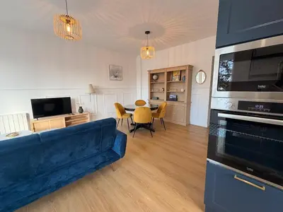 Cuisine ou kitchenette dans l'établissement Face au port - Appart lumineux avec véranda