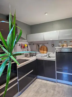 Cuisine ou kitchenette dans l'établissement Breizh Loc'