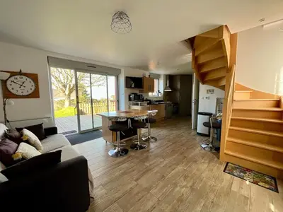 Cuisine ou kitchenette dans l'établissement L'Erable - Maison vue mer