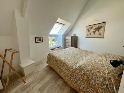 Un ou plusieurs lits dans un hébergement de l'établissement L'Erable - Maison vue mer