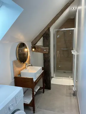 Salle de bains dans l'établissement Villa Georgette - Maison au pied du Mont St Michel