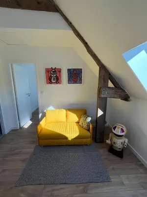 Coin salon dans l'établissement Villa Georgette - Maison au pied du Mont St Michel