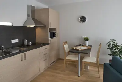 Cuisine ou kitchenette dans l'établissement Résidence Séniors Domitys Le Pupitre d'Or