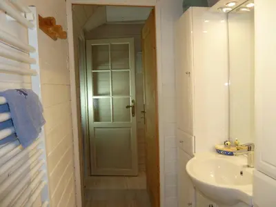Salle de bains dans l'établissement Les Bruyères du Mont