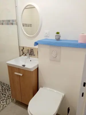 Salle de bains dans l'établissement Gîte Marguerite