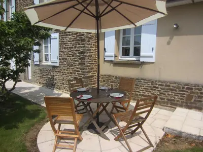 Terrasse ou espace extérieur de l'établissement Gîtes de la Croix du Bourg