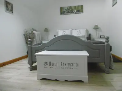 Un ou plusieurs lits dans un hébergement de l'établissement Chambre d'hotes de la Mousse