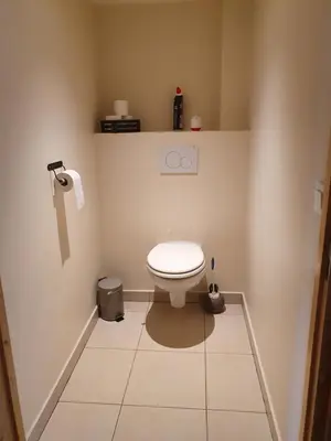 Salle de bains dans l'établissement Gite de la Daniere