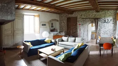 Coin salon dans l'établissement Manoir de la Guerrie