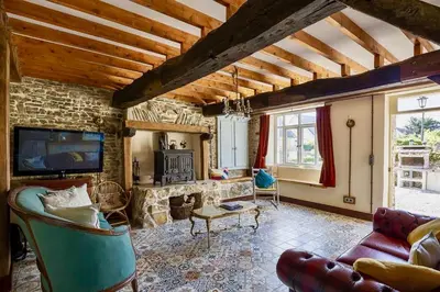 Télévision ou salle de divertissement dans l'établissement Glatigny Farmhouse - close to beach - proche de la plage