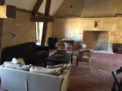 Coin salon dans l'établissement Ferme manoir de Cremel