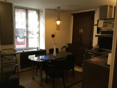 Cuisine ou kitchenette dans l'établissement Maison de pêcheur