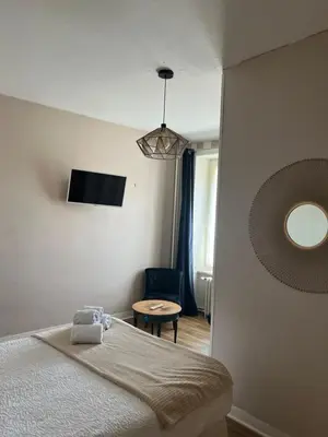 Un ou plusieurs lits dans un hébergement de l'établissement Hôtel Les Quais