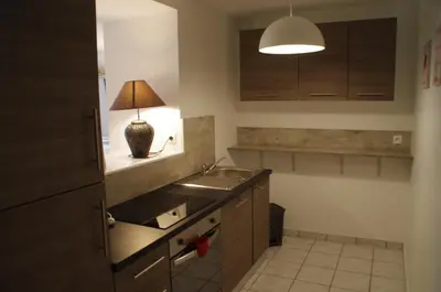 Cuisine ou kitchenette dans l'établissement La Cour Royale