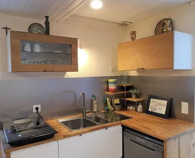 Cuisine ou kitchenette dans l'établissement Villa Athéna,séjour bien-être et éthique