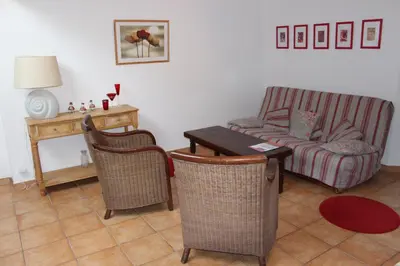 Coin salon dans l'établissement Ferme Saint Christophe