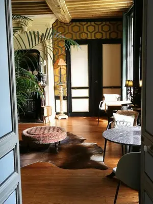 Coin salon dans l'établissement Hôtel particulier 