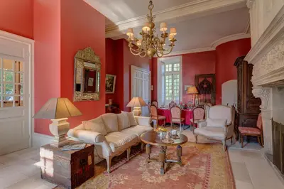 Coin salon dans l'établissement Château de Tocqueville