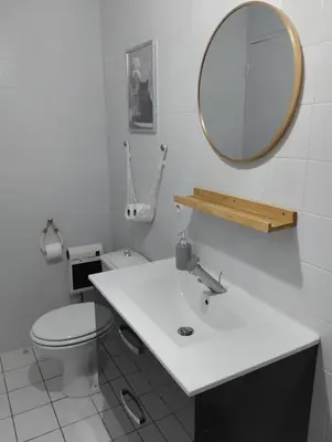 Salle de bains dans l'établissement Le Manoir de la Pichardière