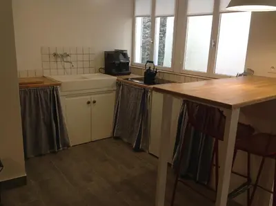 Cuisine ou kitchenette dans l'établissement L'impasse