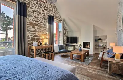 Télévision ou salle de divertissement dans l'établissement La Cotentine Maison d'Hôtes