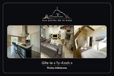 Cuisine ou kitchenette dans l'établissement Aux portes de la baie - Vieux-Viel