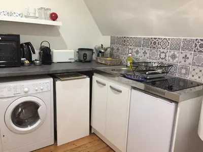 Cuisine ou kitchenette dans l'établissement Gîte Les Ecuries du Manoir de Bénédicte