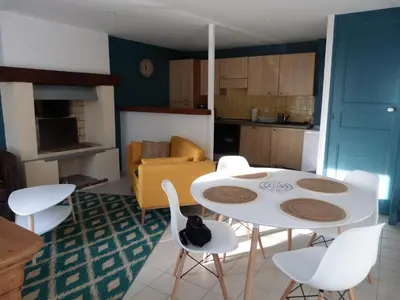 Cuisine ou kitchenette dans l'établissement Gîte la presqu'ile