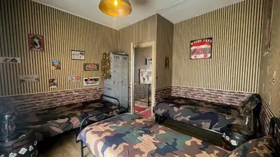 Coin salon dans l'établissement Maison confortable plages du Débarquement en Normandie