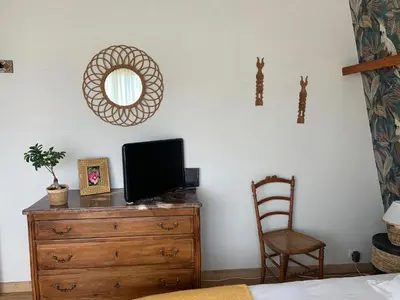 Télévision ou salle de divertissement dans l'établissement chambre normande