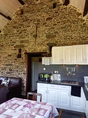 Cuisine ou kitchenette dans l'établissement La Gasteboisiere with swimming pool and games room